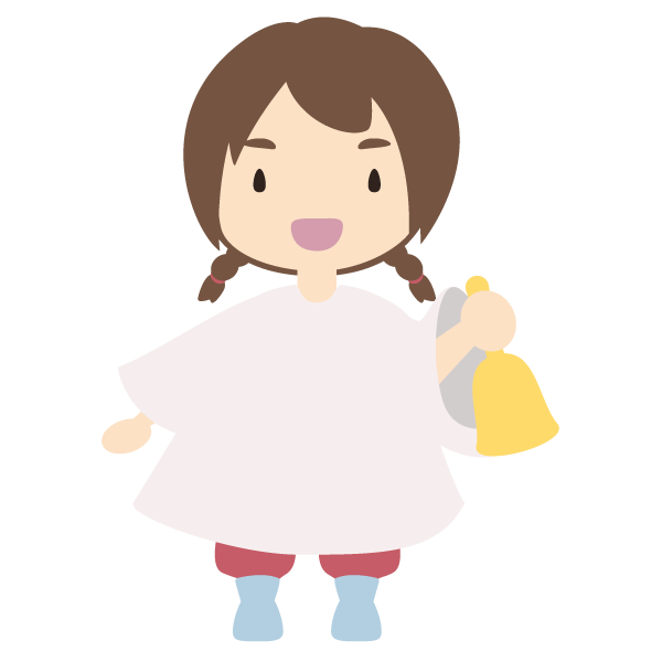 ハンドベルを鳴らす聖歌隊の少女