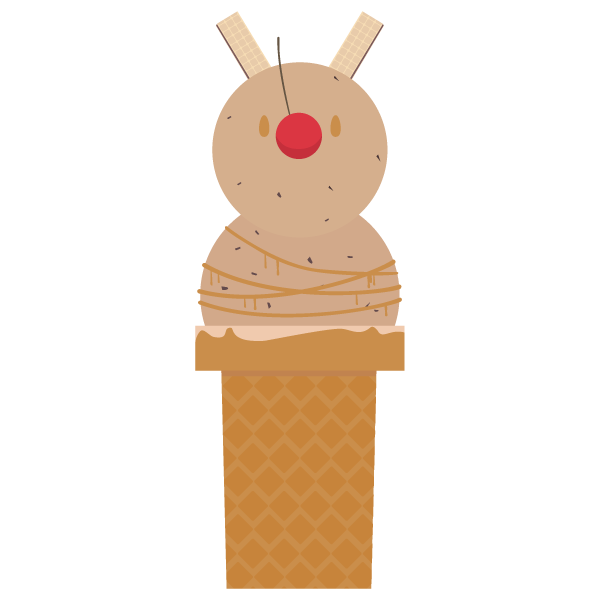 トナカイのダブルアイスクリーム