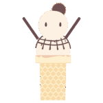 雪だるまのダブルアイスクリーム