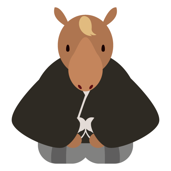 新年のご挨拶をする午（馬）