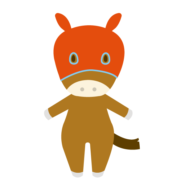 メンコをつけたうま