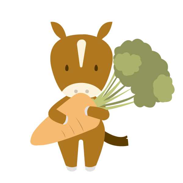 にんじんを持つうま