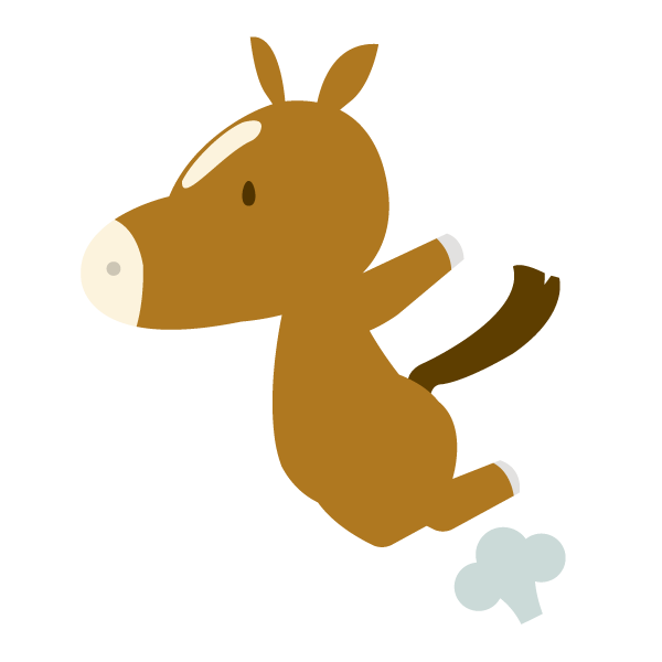 ジャンプするうま