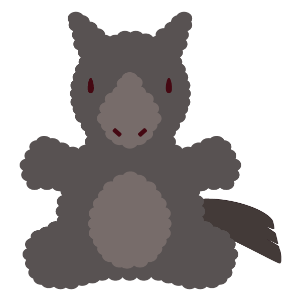 午（馬）のあみぐるみ（黒毛）