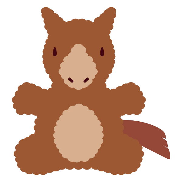 午（馬）のあみぐるみ（茶色の毛）