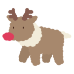 赤鼻のトナカイのあみぐるみ