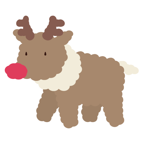 赤鼻のトナカイのあみぐるみ