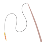 棒浮きを付けた延べ竿