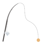 練り餌を付けた釣り竿