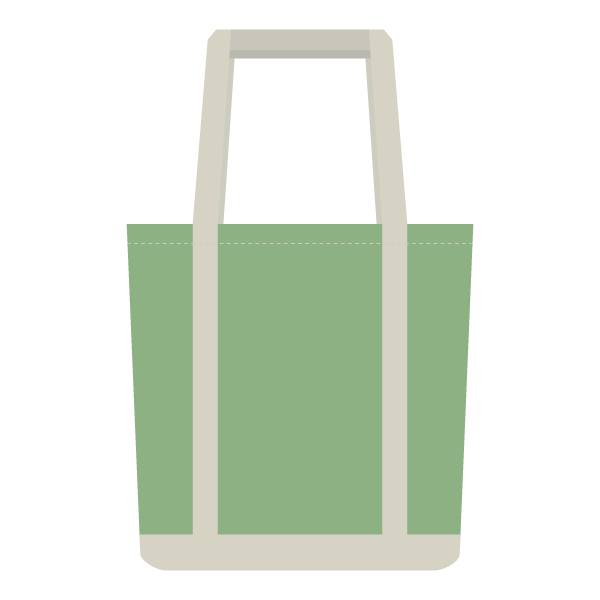 たて型トートバッグ（緑）