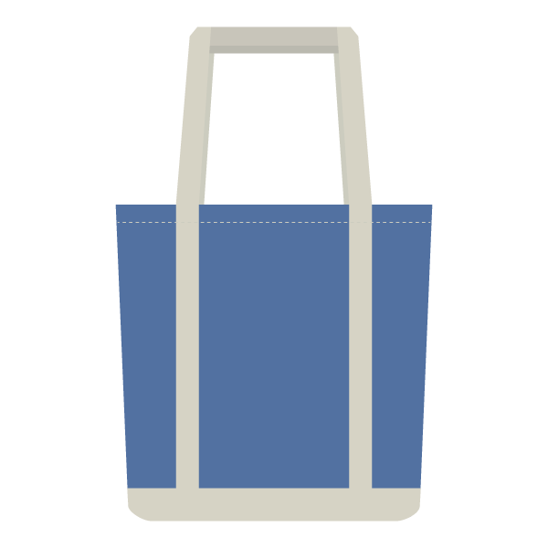 たて型トートバッグ（青）
