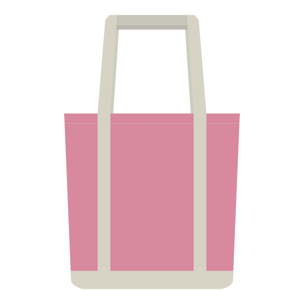 たて型トートバッグ（桃）
