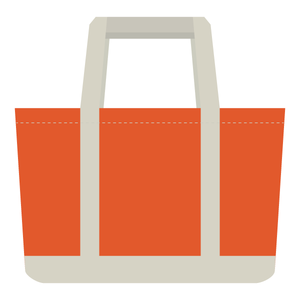 よこ型トートバッグ（橙）