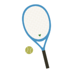 テニスラケット(青)とボール