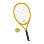 テニスラケット(黄)とボール