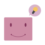 ピンクのひらめく四角