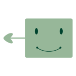 緑の左を指す四角