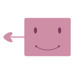 ピンクの左を指す四角