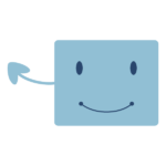 青い左上を指す四角