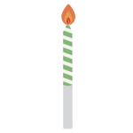 緑のストライプキャンドル