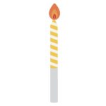 黄のストライプキャンドル