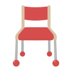 幼稚園の椅子（赤）