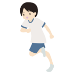 体操服姿で走る男の子