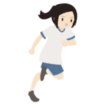 体操服姿で走る女の子