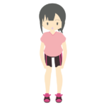 屈伸をする少女（伸ばし）