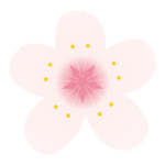 葯のある白い桜の花