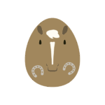 午の豆こけし(茶)