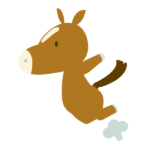 ジャンプするうま