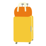 バッグを乗せたスーツケース